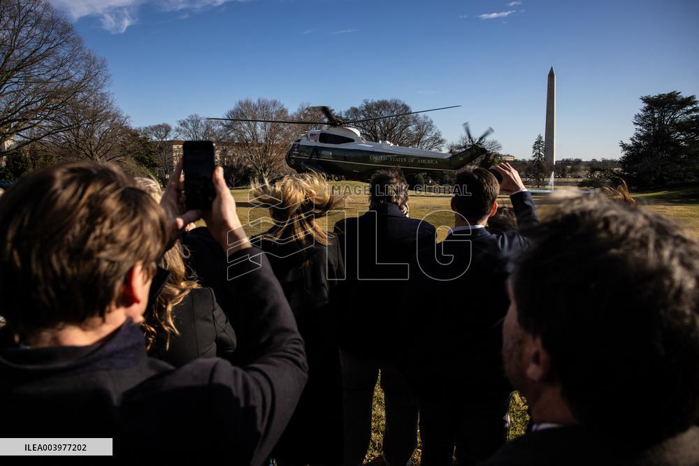 US President Donald Trump Departs the White House