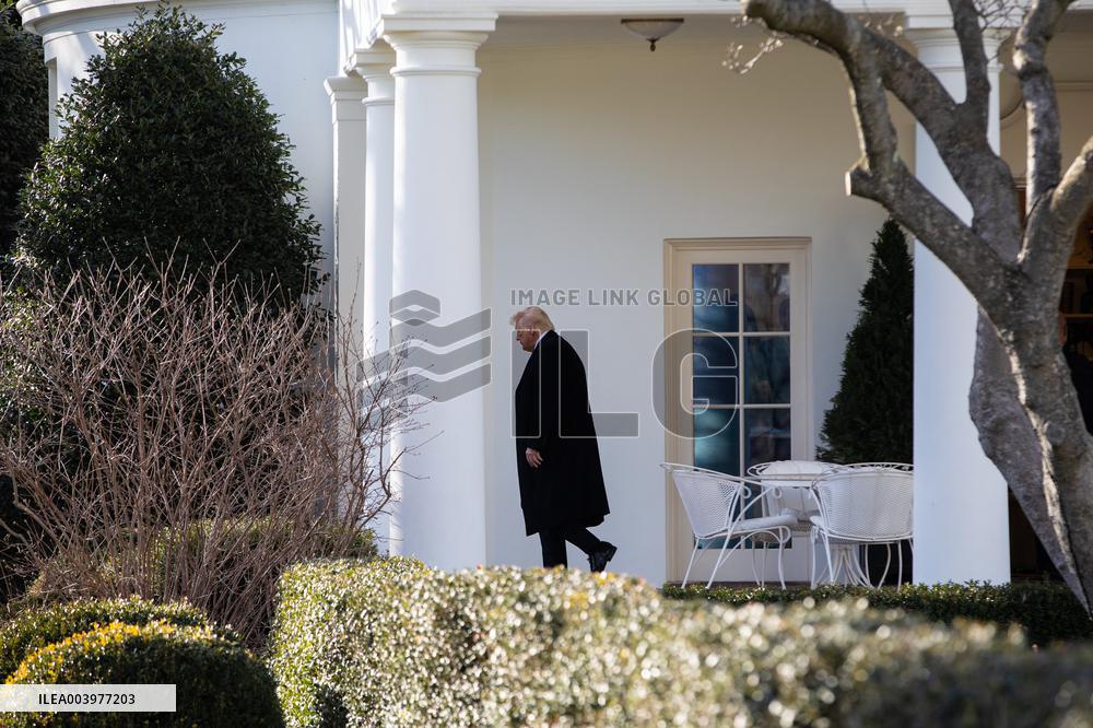 US President Donald Trump Departs the White House