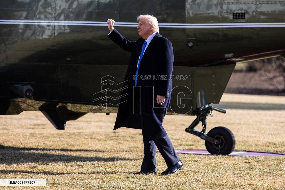 US President Donald Trump Departs the White House