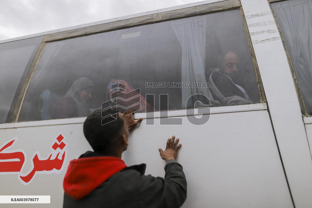 Gazan patients await to travel through the Rafah border crossing