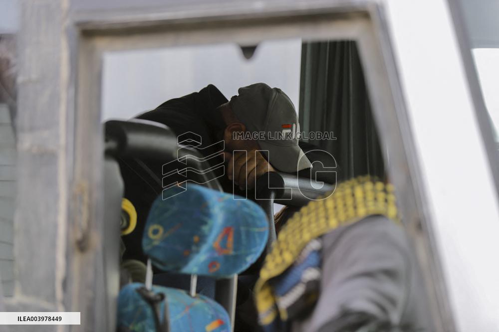 Gazan patients await to travel through the Rafah border crossing