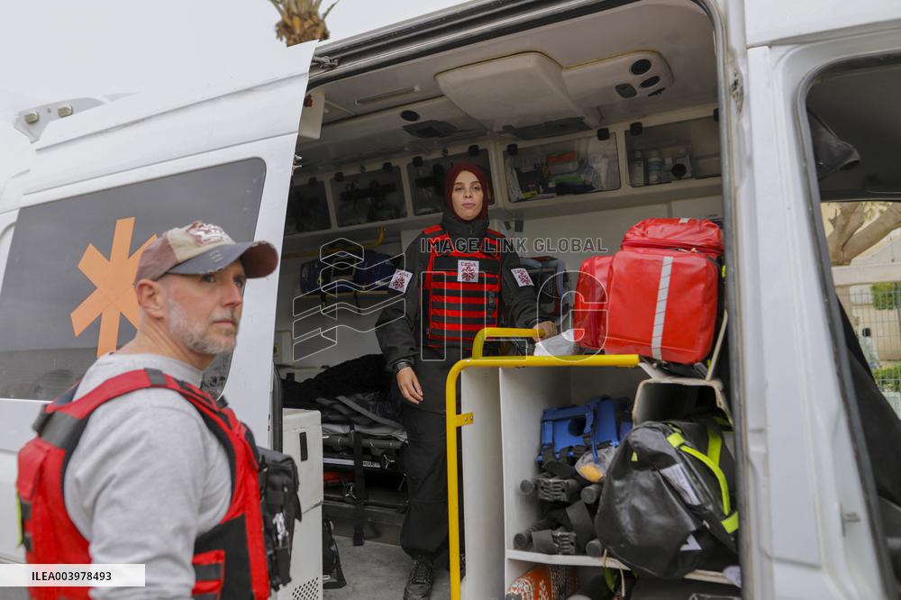Gazan patients await to travel through the Rafah border crossing