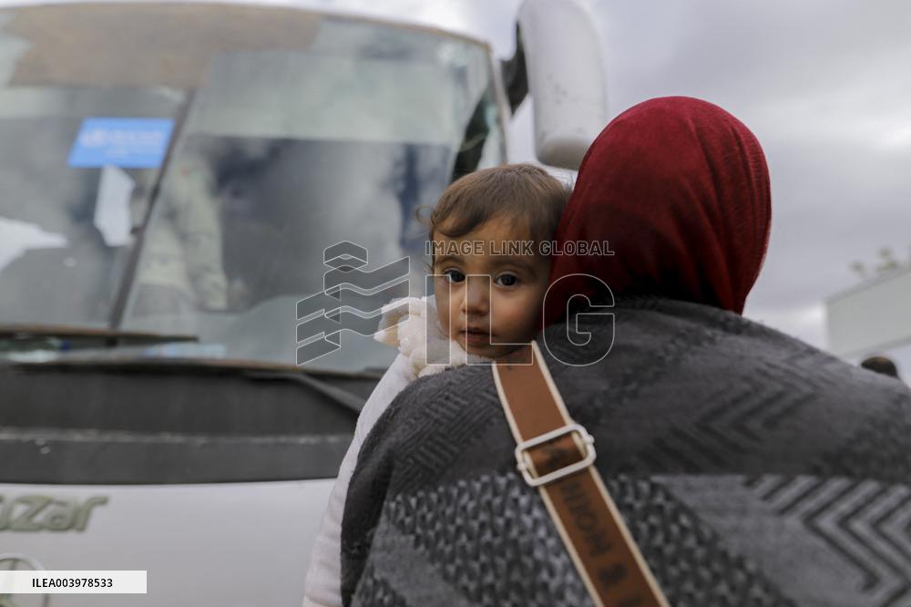 Gazan patients await to travel through the Rafah border crossing