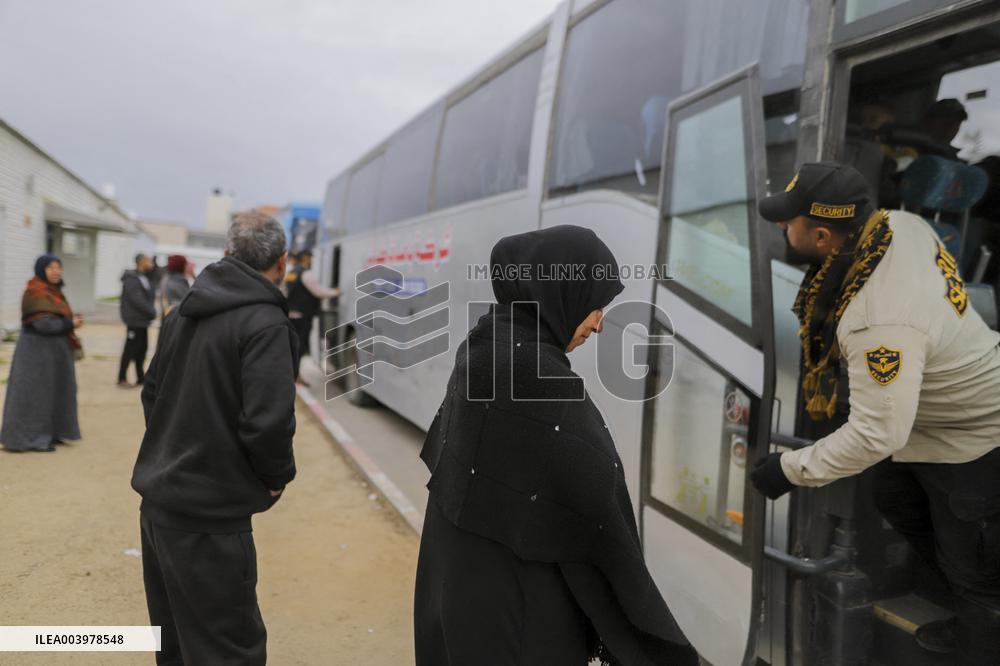 Gazan patients await to travel through the Rafah border crossing