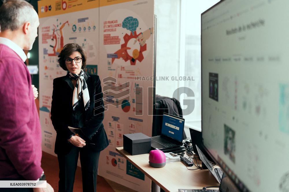 Rachida Dati visit the Summit for Action on Artificial Intelligence at the BNF - Paris AJ