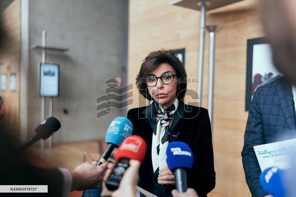 Rachida Dati visit the Summit for Action on Artificial Intelligence at the BNF - Paris AJ