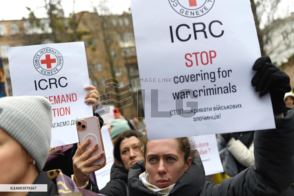 Rally outside Red Cross headquarters in Kyiv