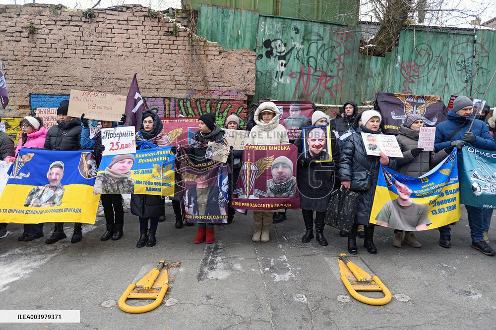 Rally outside Red Cross headquarters in Kyiv