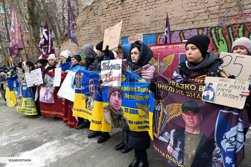 Rally outside Red Cross headquarters in Kyiv