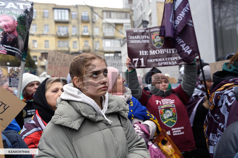 Rally outside Red Cross headquarters in Kyiv