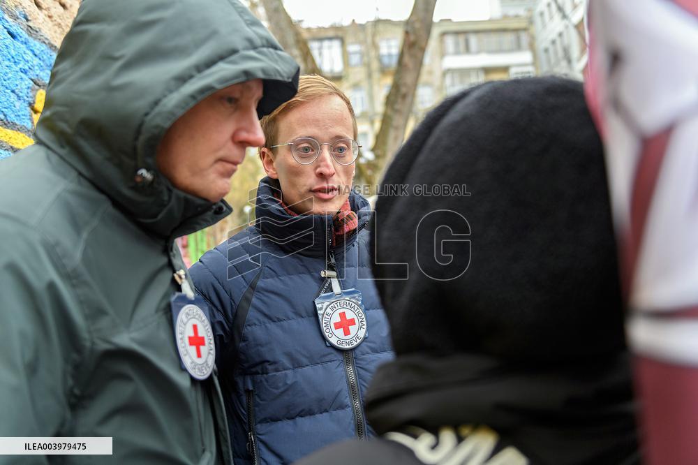 Rally outside Red Cross headquarters in Kyiv