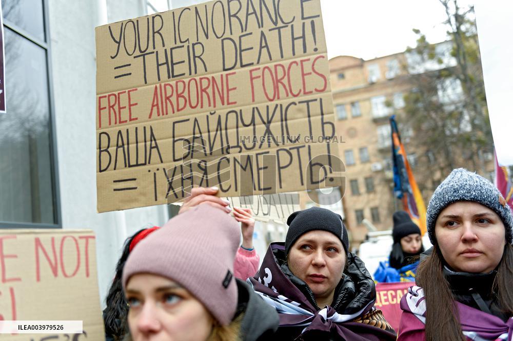 Rally outside Red Cross headquarters in Kyiv
