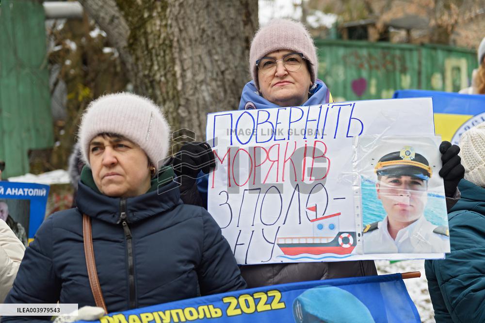 Rally outside Red Cross headquarters in Kyiv