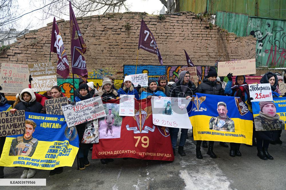 Rally outside Red Cross headquarters in Kyiv
