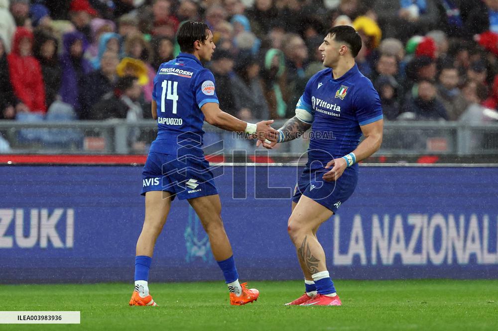 Rugby: Guinnes Six Nations 2025 - Italy vs Wales at Oympic stadium in Rome on 8th February, 2025