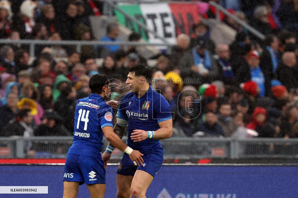 Rugby: Guinnes Six Nations 2025 - Italy vs Wales at Oympic stadium in Rome on 8th February, 2025
