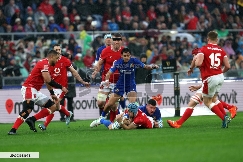 Rugby: Guinnes Six Nations 2025 - Italy vs Wales at Oympic stadium in Rome on 8th February, 2025