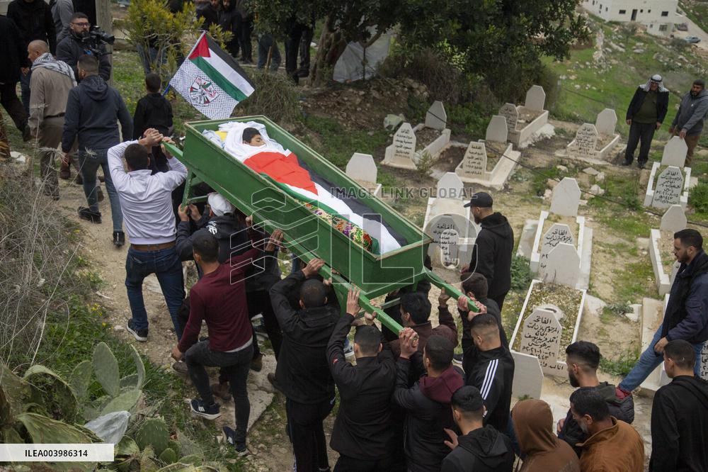 Funeral Ceremony Of Palestinian Child Killed By Israeli Soldiers - West Bank