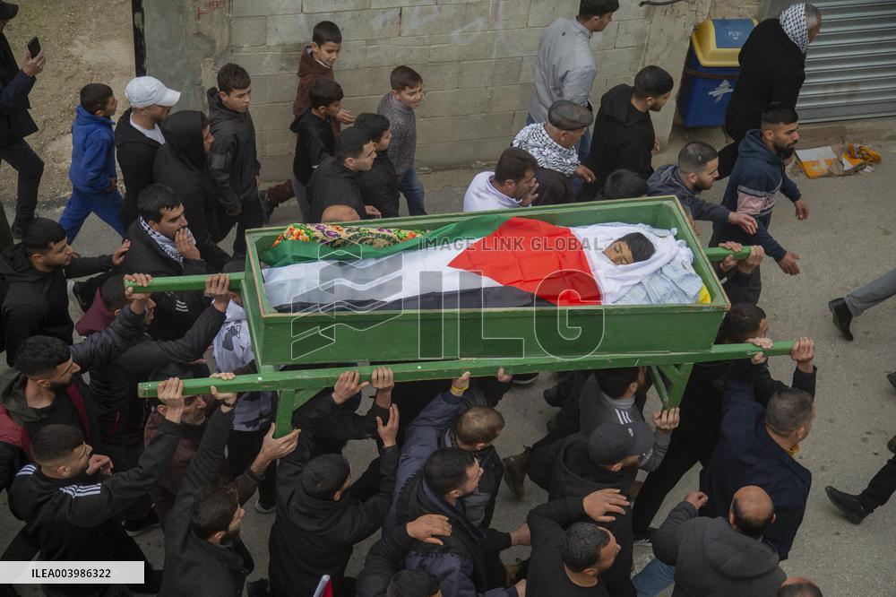 Funeral Ceremony Of Palestinian Child Killed By Israeli Soldiers - West Bank