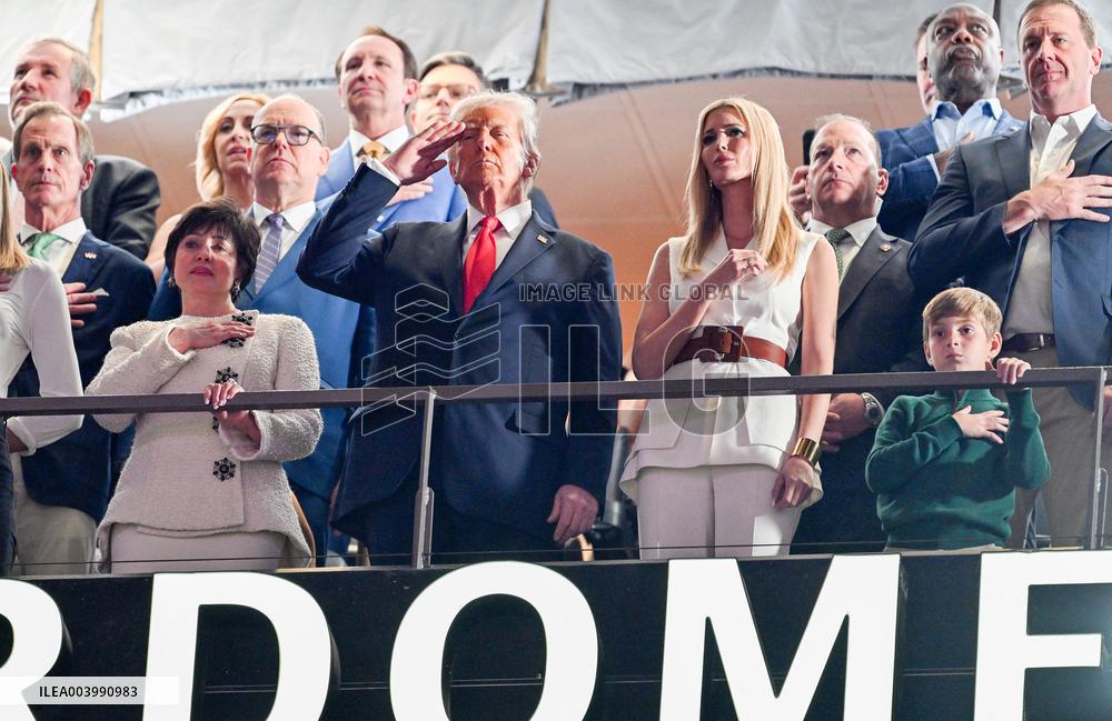 Donald Trump At Super Bowl LIX - New Orleans