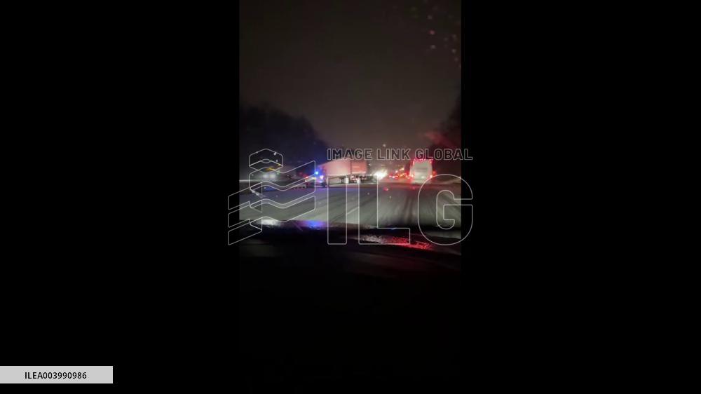 US: Jackknifed Tractor Trailer Spotted On Snowy Interstate 78 In New Jersey