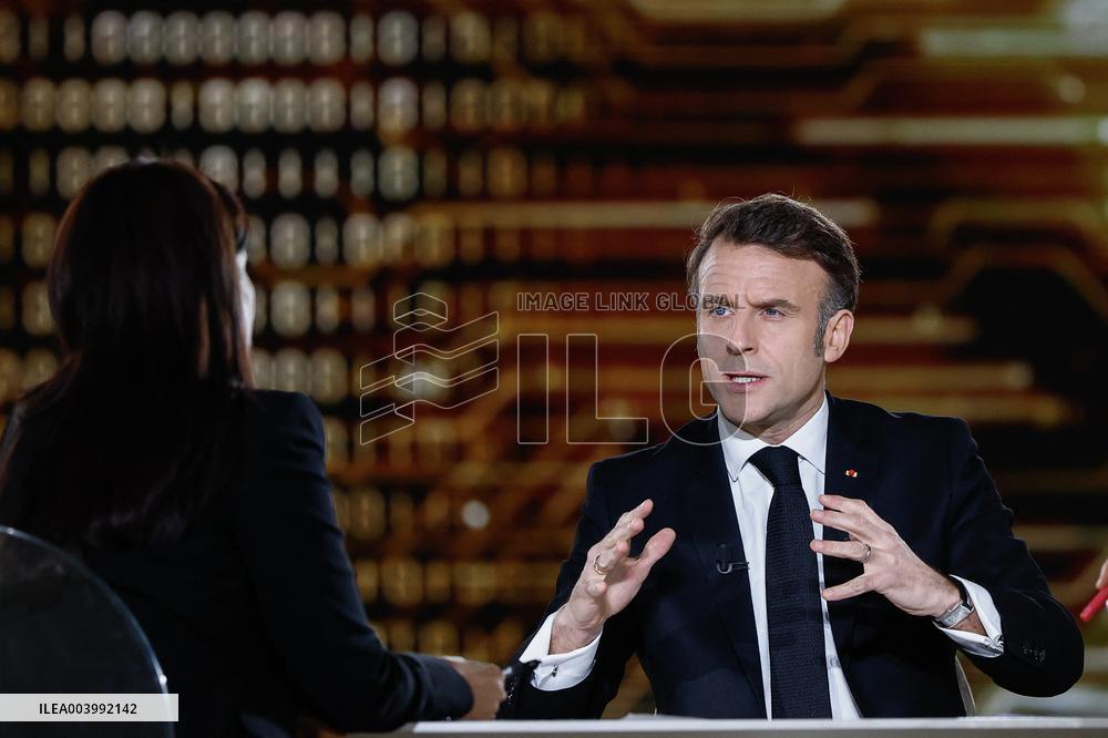 President Macron Speaks About AI on National Television - Paris