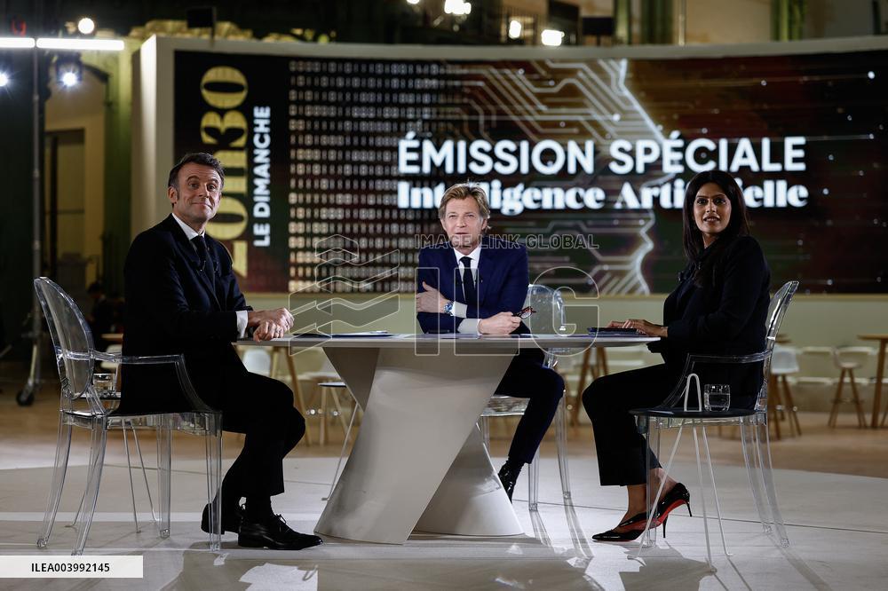 President Macron Speaks About AI on National Television - Paris
