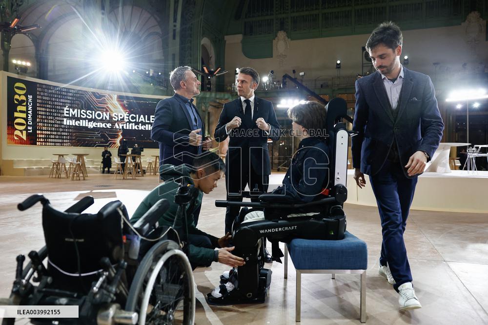 President Macron Speaks About AI on National Television - Paris