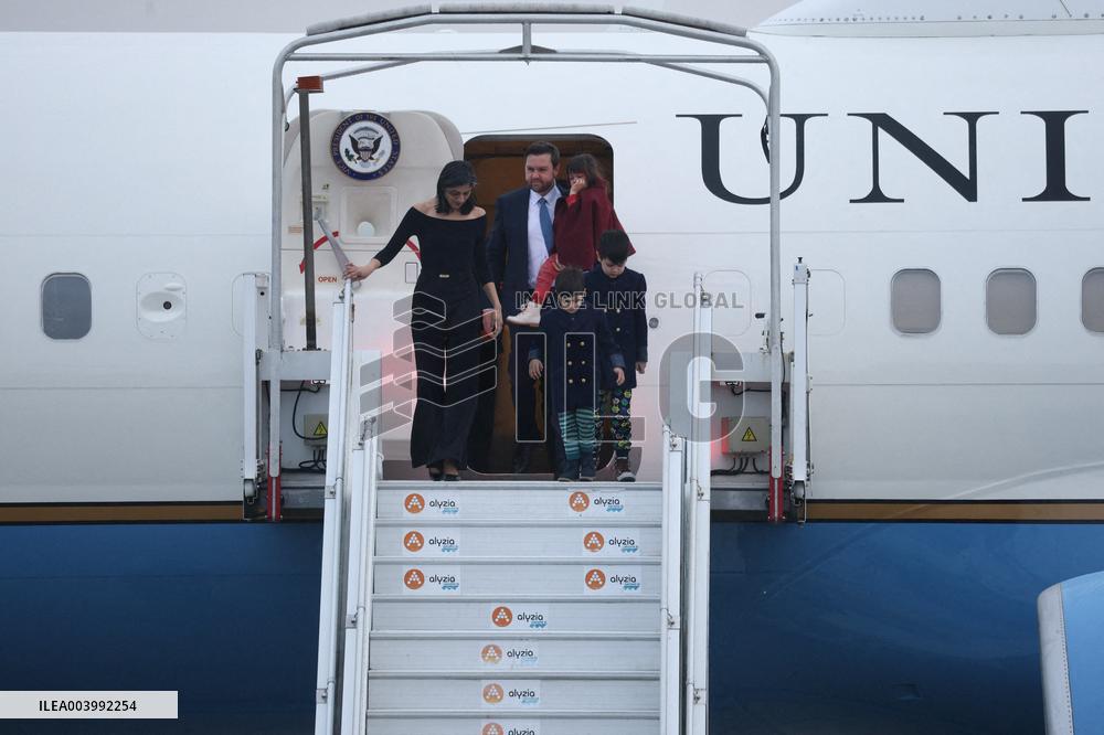 US Vice President Vance At Orly Airport Outside Paris