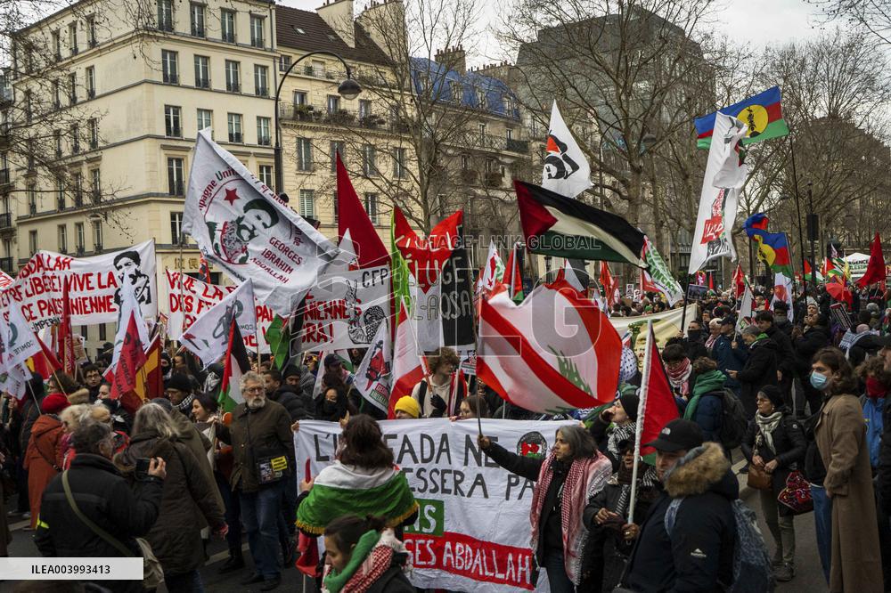 Demonstration For The Liberation Of Georges Abdallah - Paris