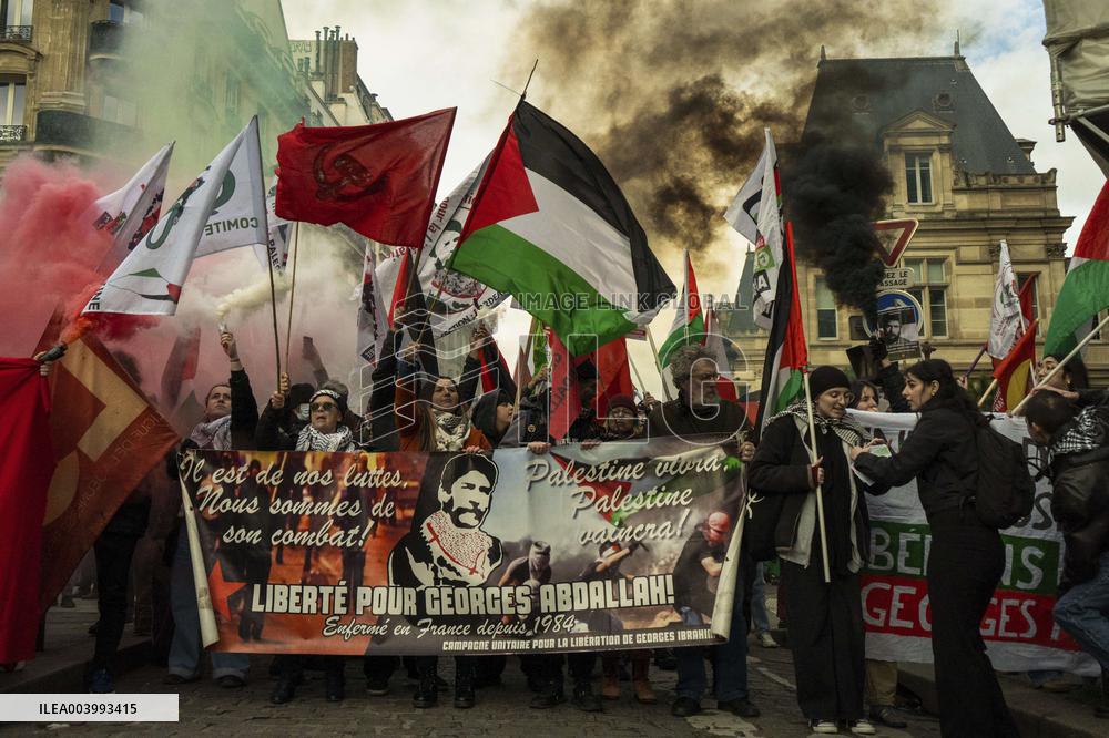 Demonstration For The Liberation Of Georges Abdallah - Paris