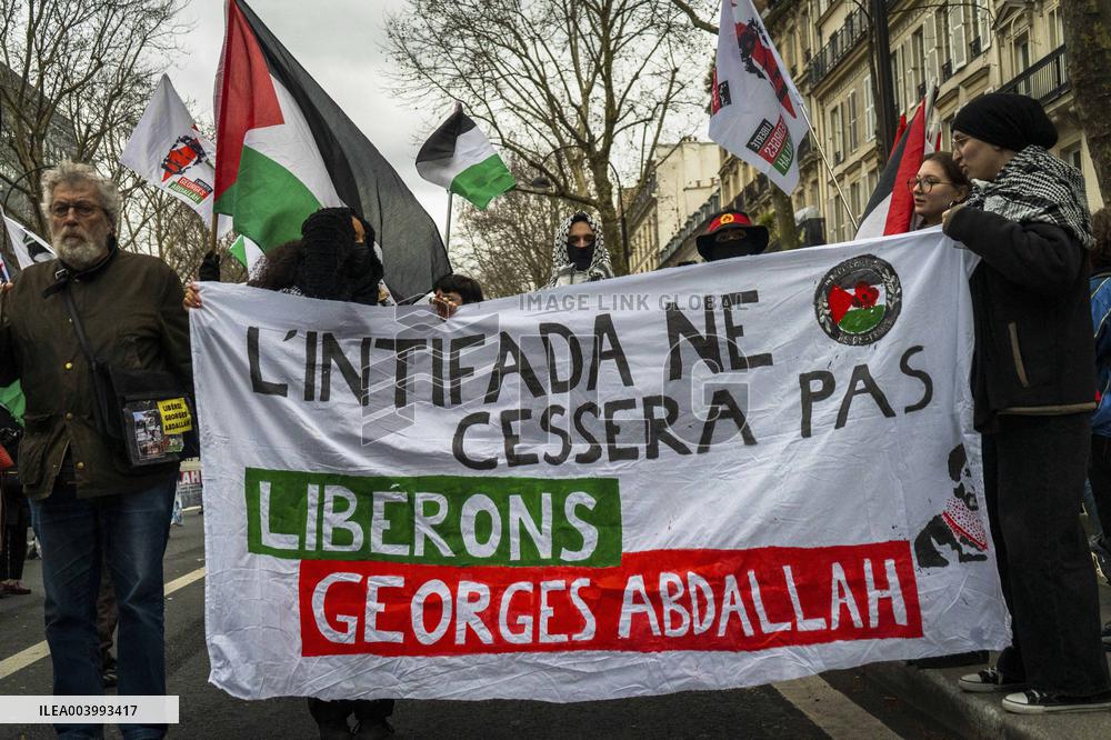 Demonstration For The Liberation Of Georges Abdallah - Paris