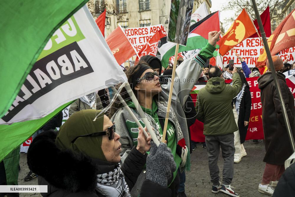 Demonstration For The Liberation Of Georges Abdallah - Paris