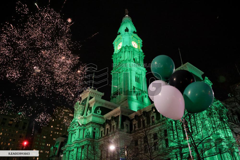 Philadelphia Eagles Fans Celebrate Super Bowl Win