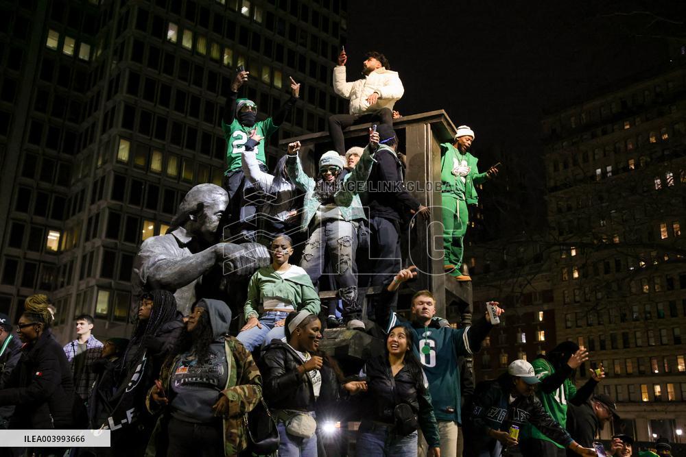 Philadelphia Eagles Fans Celebrate Super Bowl Win