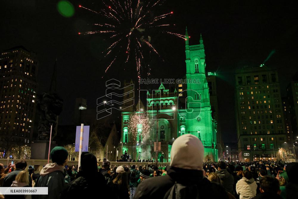 Philadelphia Eagles Fans Celebrate Super Bowl Win