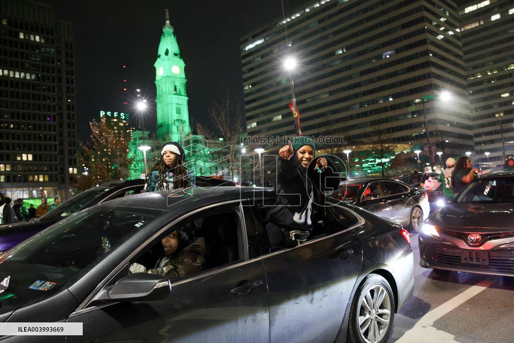 Philadelphia Eagles Fans Celebrate Super Bowl Win