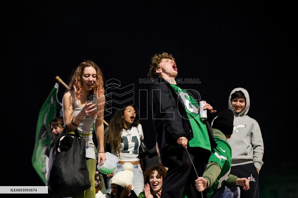 Philadelphia Eagles Fans Celebrate Super Bowl Win