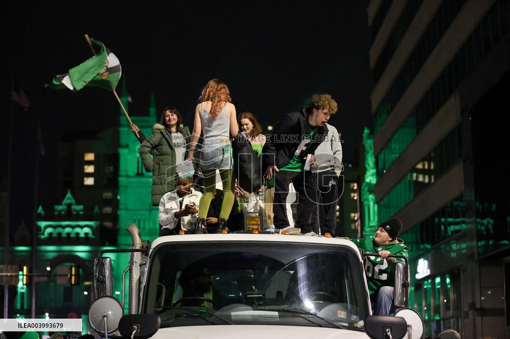 Philadelphia Eagles Fans Celebrate Super Bowl Win