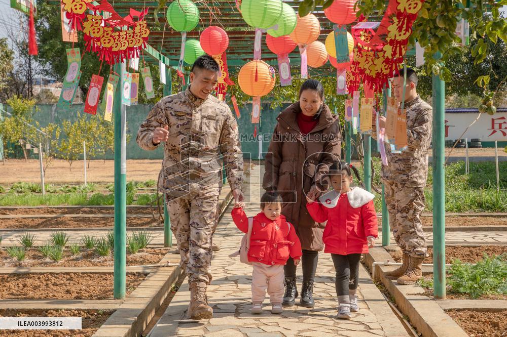 Armed Police Officers Celebrate The Lantern Festival