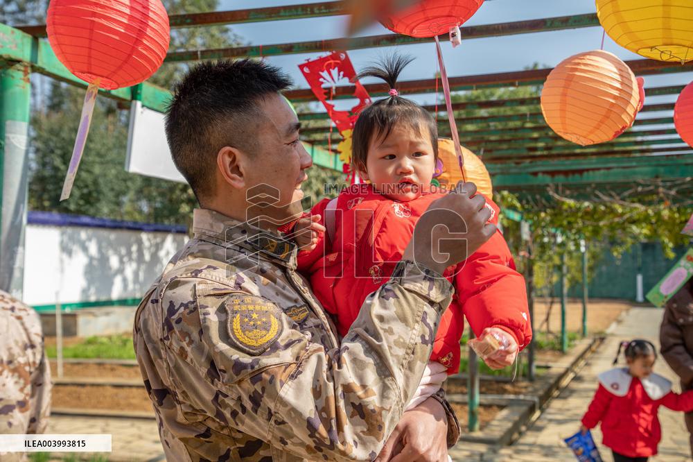 Armed Police Officers Celebrate The Lantern Festival
