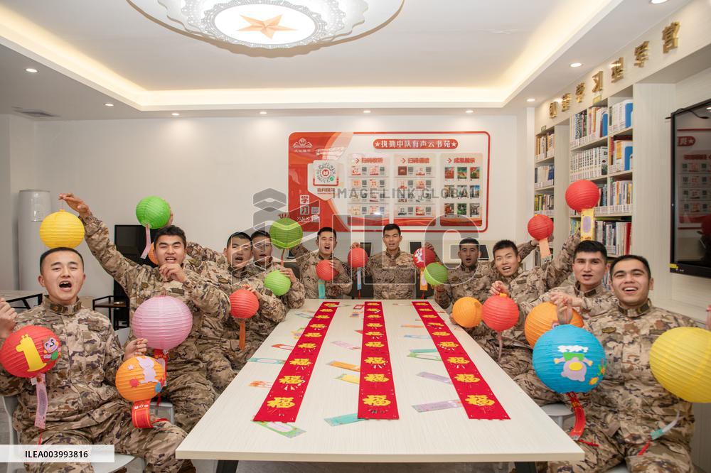 Armed Police Officers Celebrate The Lantern Festival
