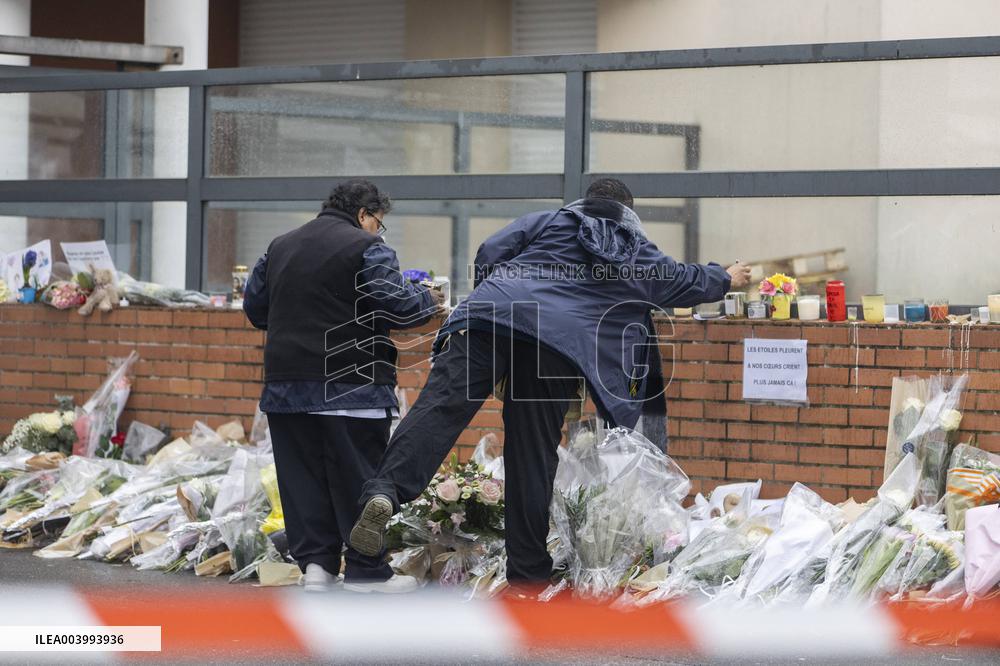 Tribute to Louise in Front of Her School - Epinay-Sur-Orge