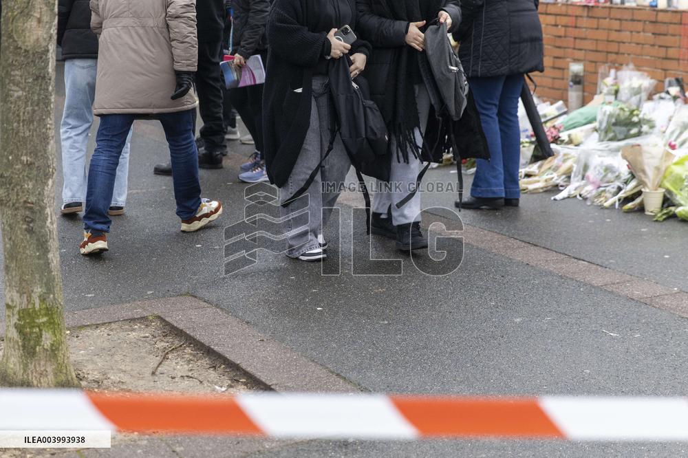 Tribute to Louise in Front of Her School - Epinay-Sur-Orge