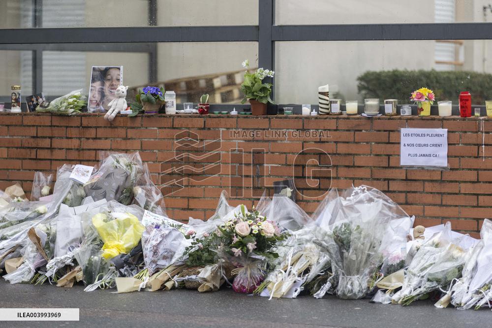 Tribute to Louise in Front of Her School - Epinay-Sur-Orge