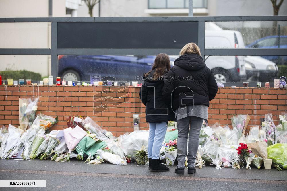 Tribute to Louise in Front of Her School - Epinay-Sur-Orge