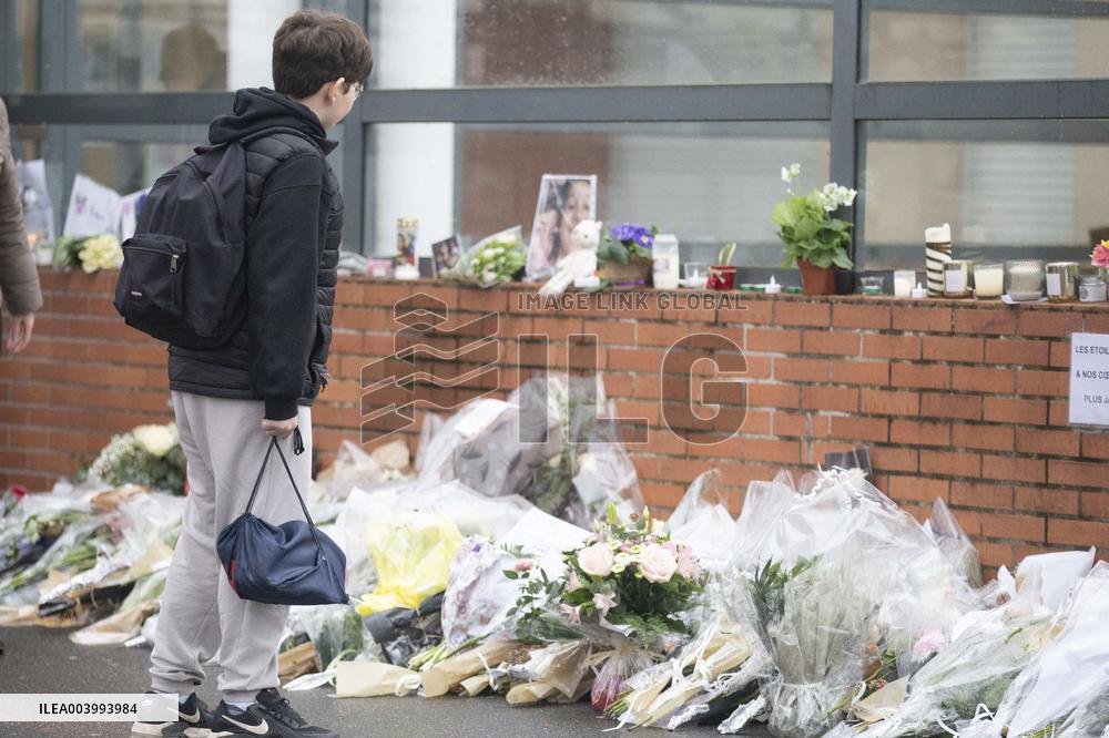 Tribute to Louise in Front of Her School - Epinay-Sur-Orge