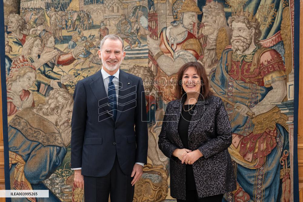 King Felipe receives in audience the European Commissioner - Madrid