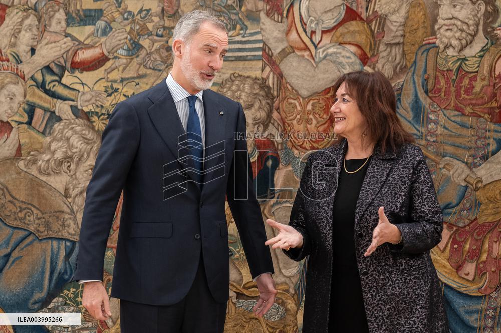 King Felipe receives in audience the European Commissioner - Madrid