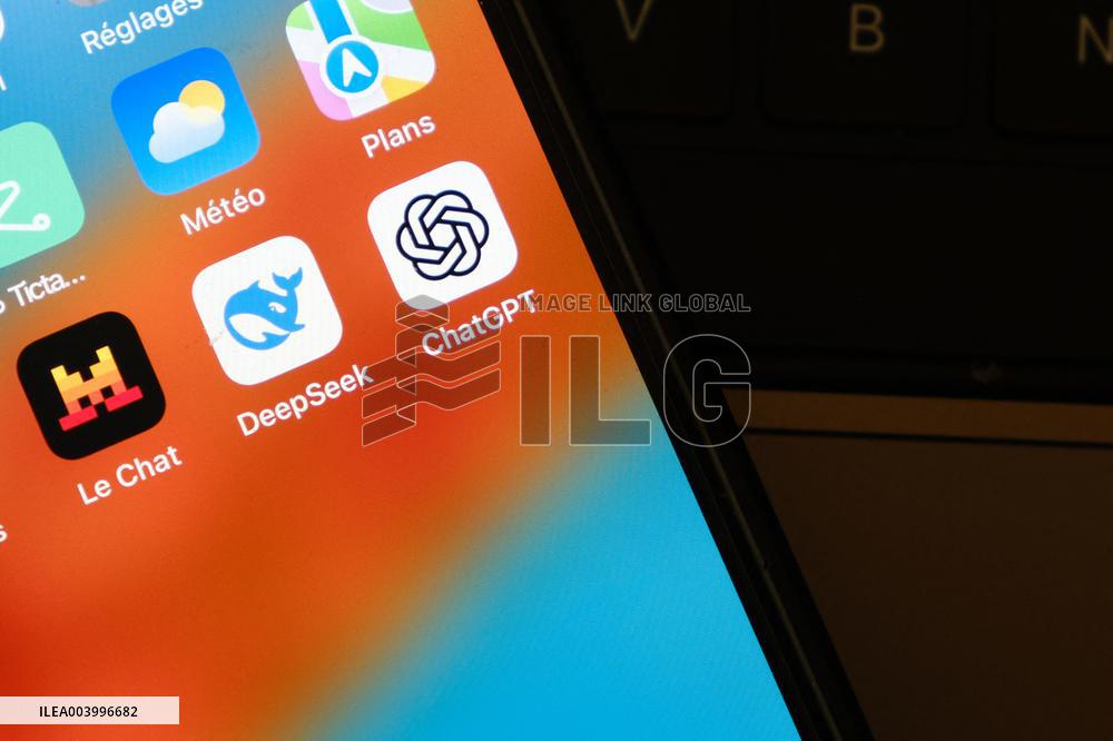 Illustration of  AI app and Logo - France